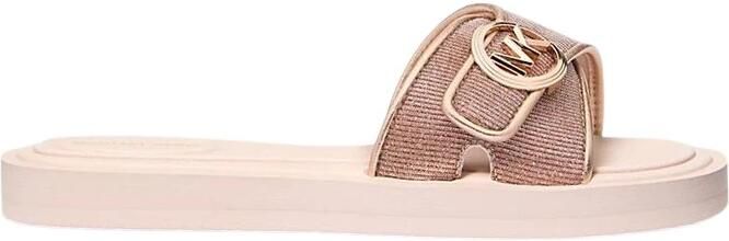 Michael Kors Glitter Chain Mesh Logo Slide Sandal