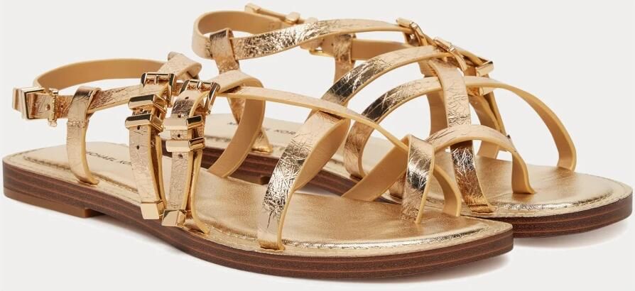 Michael Kors Gouden metallic leren sandalen