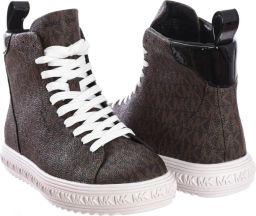 Michael Kors Grove High Top Brown dames sneakers Hoge sneaker dames Bruine hoge sneaker schoenen Veterschoen Geen uitneembaar voetbed
