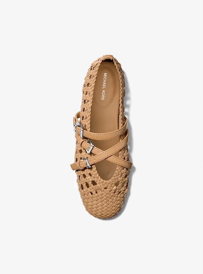 Michael Kors Indy Woven Buckle-Strap Ballerina - Foto 2