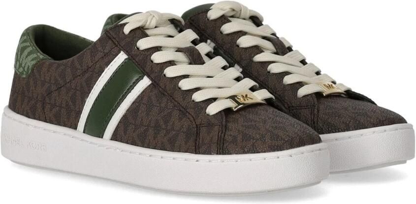 Michael Kors Irving Monogram Sneaker in Bruin en Groen Bruin Dames