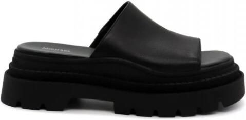 Michael Kors Kendra Leren Platform Slide Sandaal
