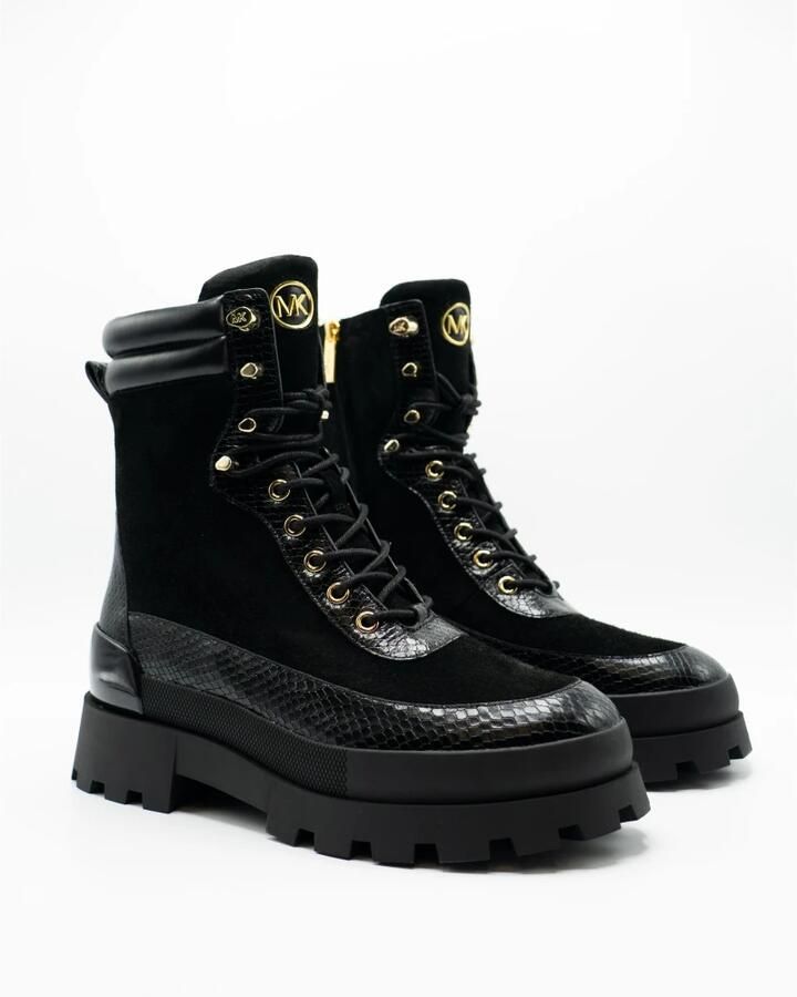 Michael Kors Rowan Lace-Up Zwarte Bootie Vrouw Black Dames