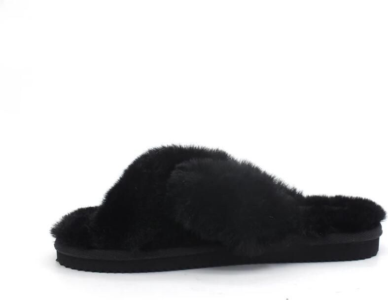 Michael Kors Pantofola lala false fur slide Zwart Dames