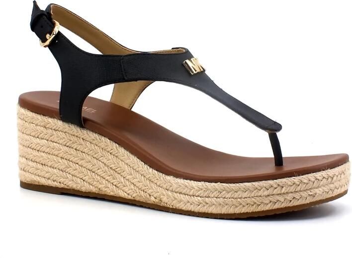 Michael Kors Laney Saffiano Leren Espadrille Sleehak Sandalen