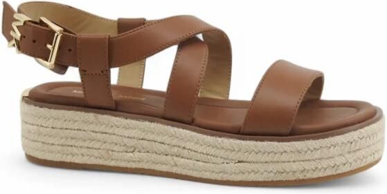 Michael Kors Lynn leren espadrillesandaal met plateauzool - Foto 3