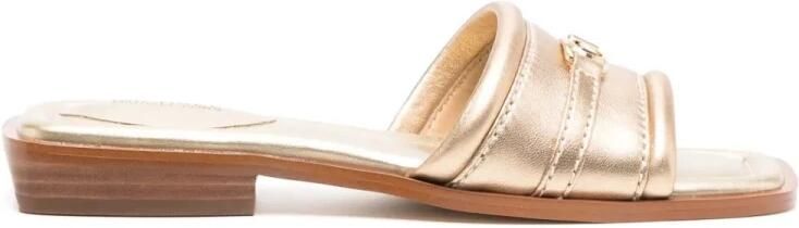 Michael Kors dy Metallic Leather Slide Sandal
