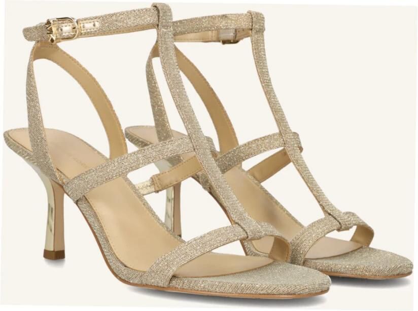 Michael Kors Dames Sandalen met hak Nara Mid Sandal Goudkleurig Textiel Kegelhak - Foto 3