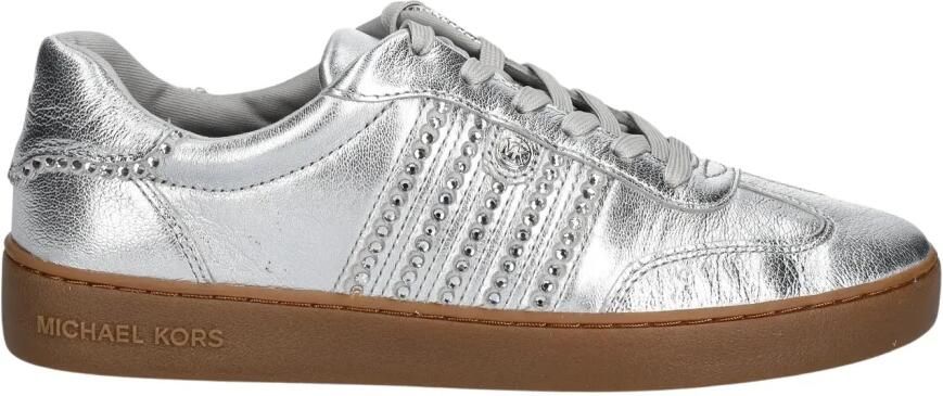 Michael Kors Scotty Lace Up Sneakers Leren Sneaker Dames Zilver