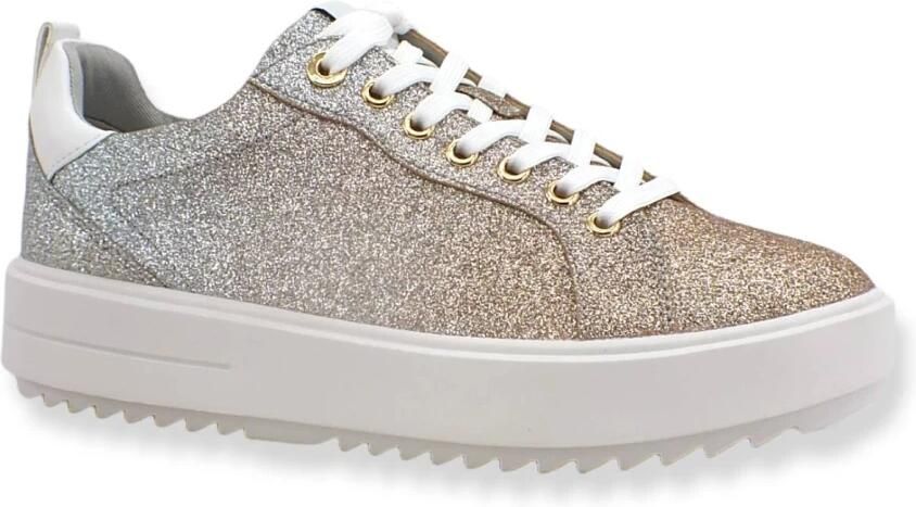 Michael Kors Glitter Sneakers Ronde Neus Veters Rubberen Zool Gray Dames - Foto 2