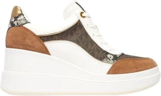 MICHAEL Kors Sneakers laag 'EMMY' karamel donkerbruin goud wit