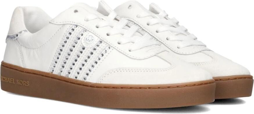 Michael Kors Scotty Lace Up Sneakers Leren Sneaker Dames Wit