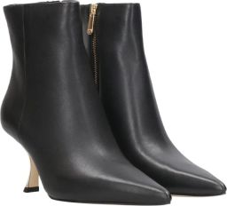 Michael Kors Elegante Zwarte Enkellaarsjes met Gouden Hak Black Dames