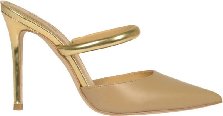 Michael Kors Jessa Leren Pump met Gouden Detail Bruin Dames
