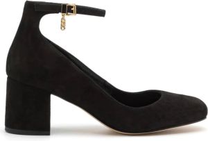 Michael Kors Perla Suède Pumps met Goudkleurige Details Zwart Dames