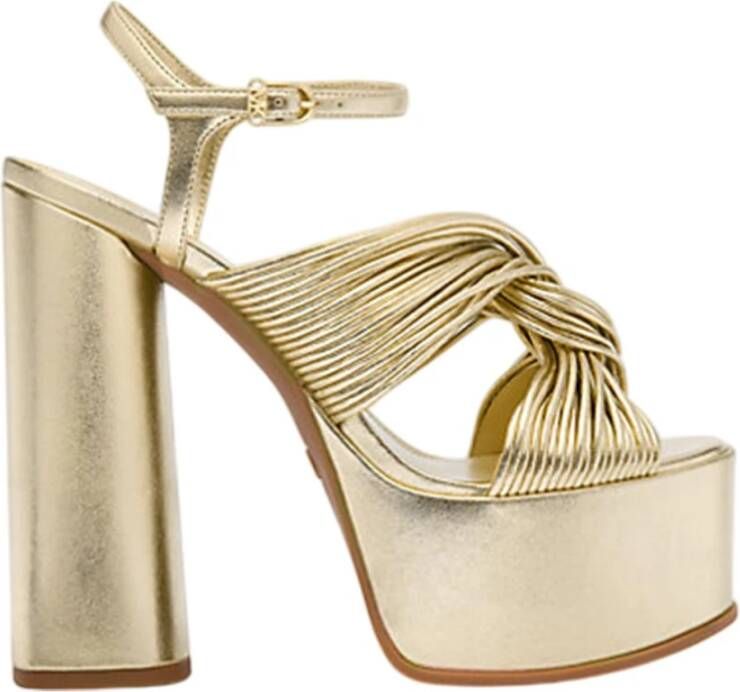 Michael Kors Platte metallic sandalen met gespsluiting