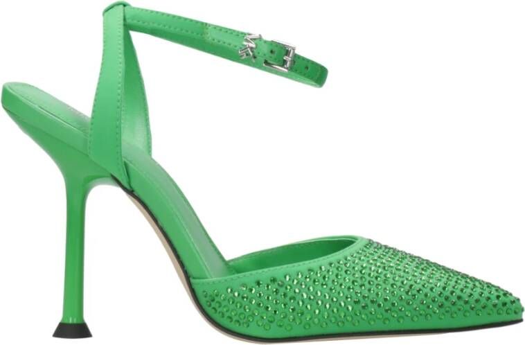 Michael Kors Imani Satin Slingbacks met Rhinestones Green Dames