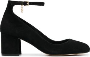 Michael Kors Zwarte suède Perla pump met MK logo hanger Zwart Dames