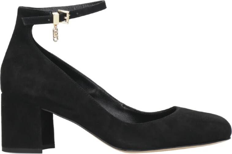 Michael Kors Perla Pump Zwart Suède Ronde Neus Gesp Sluiting Black Dames