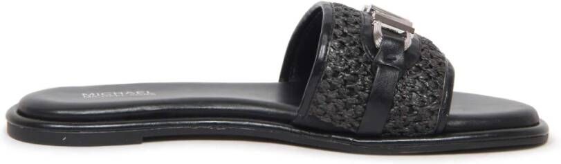 Michael Kors Zwarte Slide Slippers voor Vrouwen Black Dames
