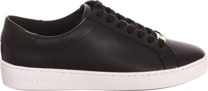 Michael Kors Zwarte Leren Veterschoenen Black Dames