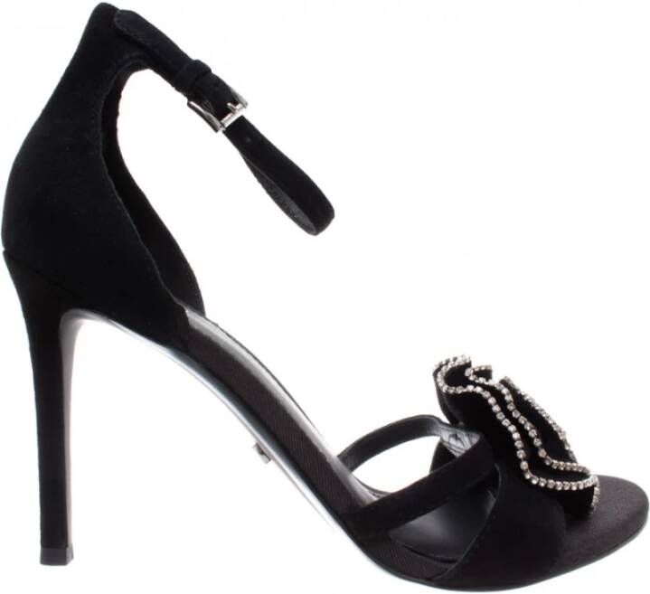 Michael Kors Valentina Sandal Suede 40R9Vlha2S Women's Shoes Heels New Zwart Dames