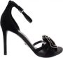 Michael Kors Valentina Sandal Suede 40R9Vlha2S Women's Shoes Heels New Zwart Dames - Thumbnail 1