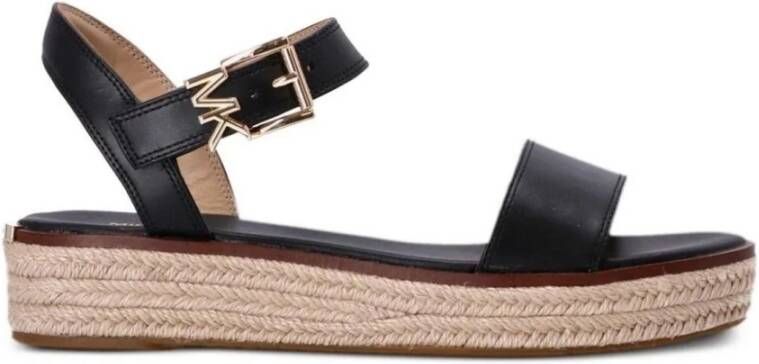 Michael Kors Zwarte Plateau Sandaal met Gouden Detail Black Dames