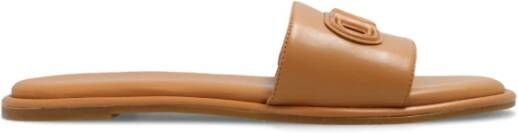 Michael Kors Saylor-slippers met logo Brown Dames