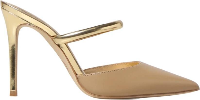 Michael Kors Jessa Leren Pump met Gouden Detail Bruin Dames
