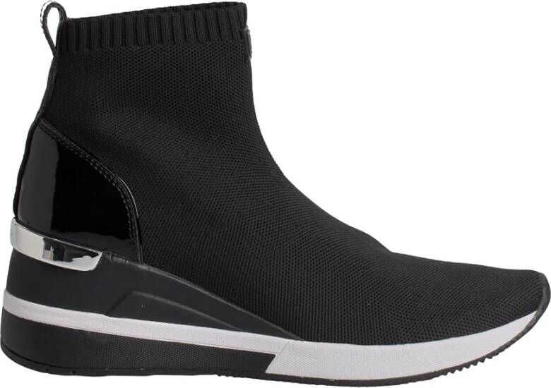 Michael Kors Skyler sneaker met gebreid bovenwerk en lak details