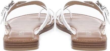 Michael Kors Ashton Leather Flat Sandal White Dames