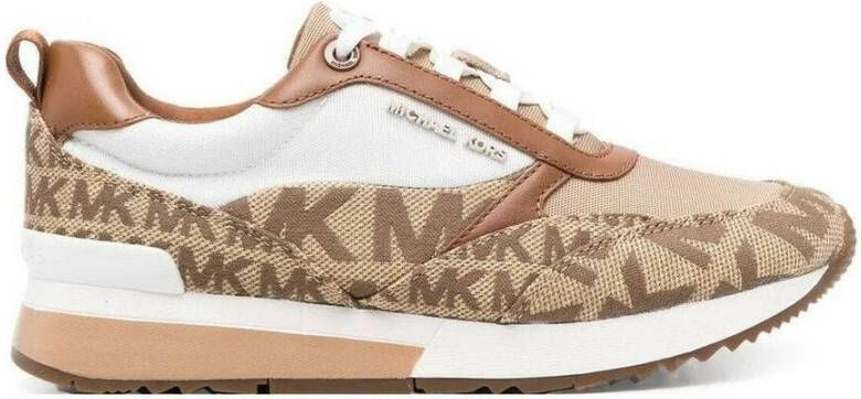 Michael Kors Allie Stride leren sneakers bruin beige wit - Foto 15