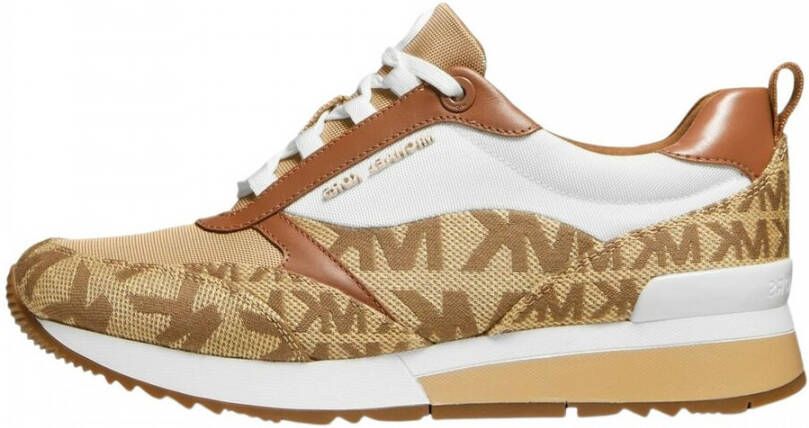 Michael Kors Allie Stride leren sneakers bruin beige wit - Foto 15