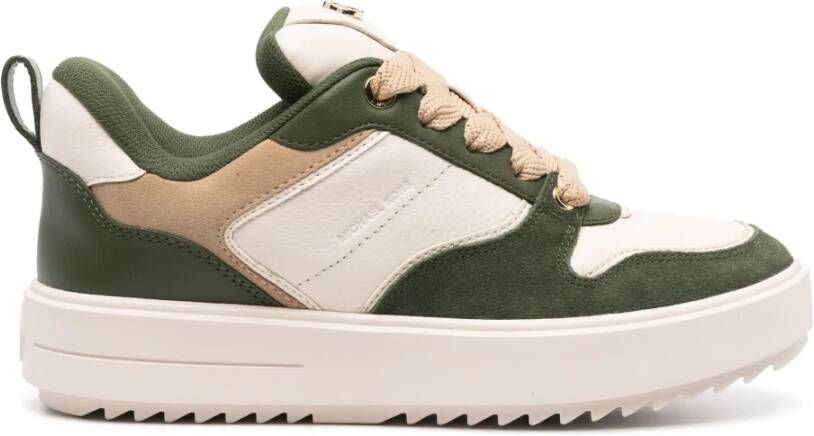 MICHAEL KORS Lage Sneakers Dames Rumi Lace Up Leer Groen
