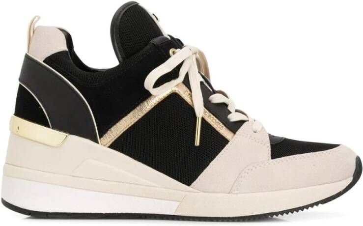 Michael Kors Driekleurige Leren Sneaker met Suède Details Multicolor Dames