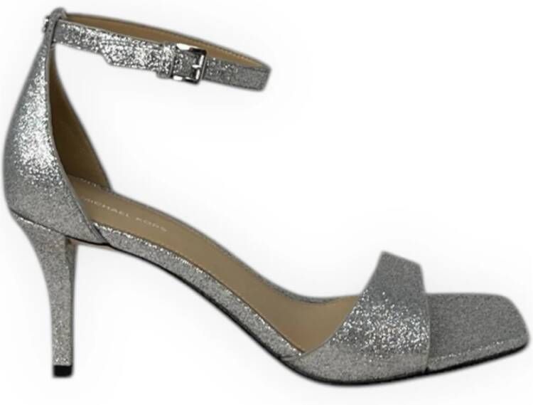 Michael Kors Glitter Pointed High Heel Sandals Gray Dames