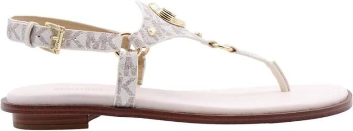 Michael Kors Stijlvolle Platte Sandalen voor Vrouwen Beige Dames