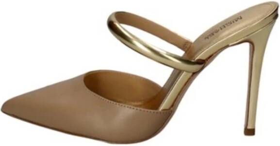 Michael Kors Jessa Leren Pump met Gouden Detail Bruin Dames