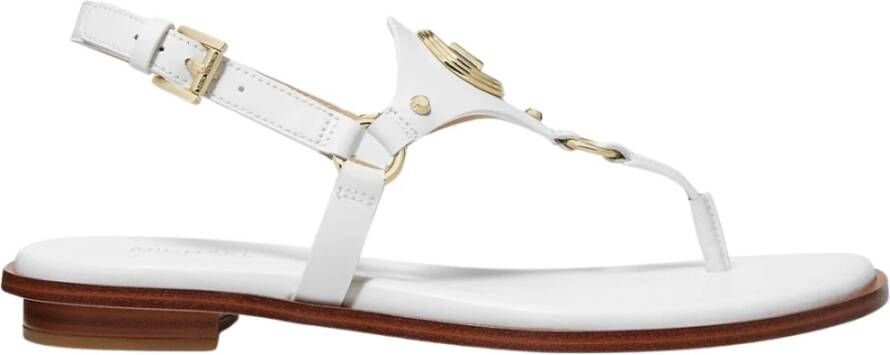 Michael Kors Witte Thong Platte Sandalen White Dames