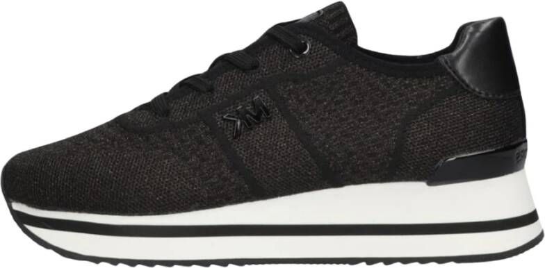 Michael Kors Zwarte Knit Trainer Sneakers Monique Black Dames