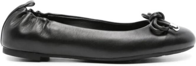 Michael Kors Zwarte leren ballerina schoenen Black Dames
