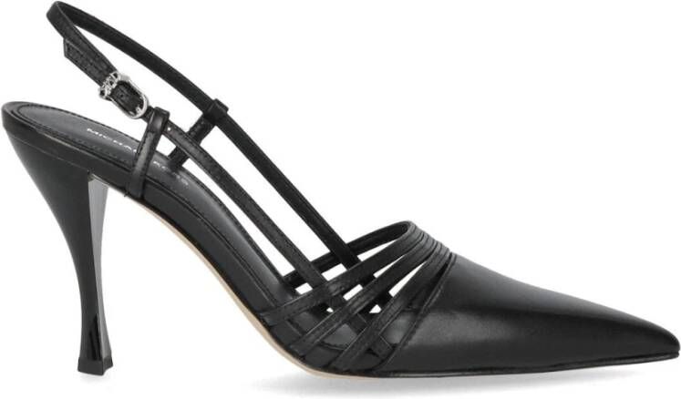 Michael Kors Zwarte leren cut-out slingback pumps