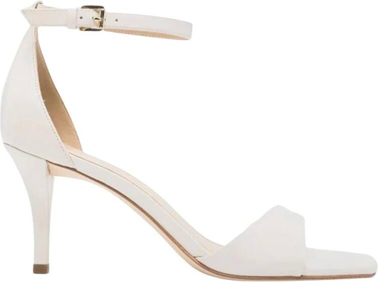 Michael Kors Zwarte Leren Hakken Enkelband Sandalen