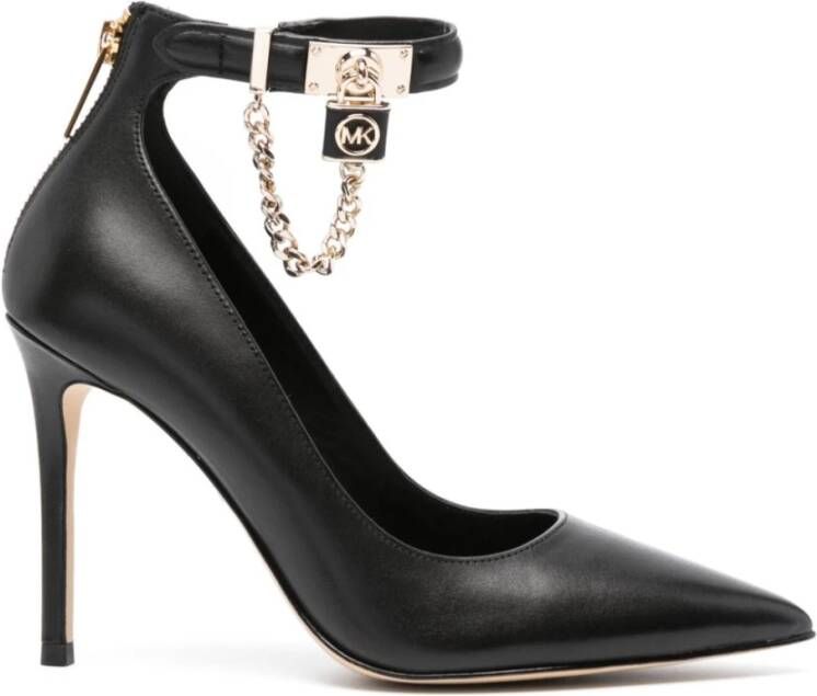 Michael Kors Zwarte Leren Hamilton Pumps met 100mm Hak Zwart Dames