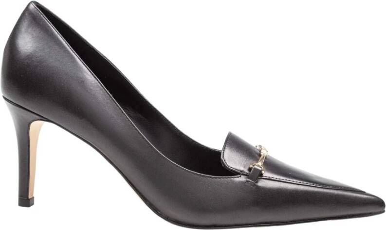 Michael Kors Zwarte Leren Pumps met Puntige Neus en Gesp