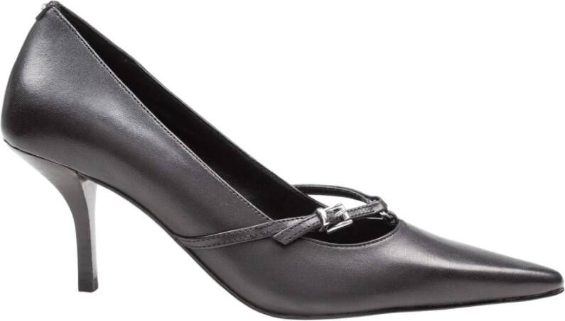 Michael Kors Zwarte Leren Pumps Met Puntneus