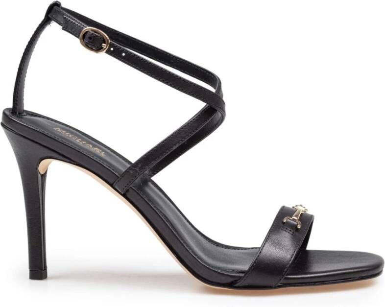 Michael Kors Zwarte leren sandaal met logogesp