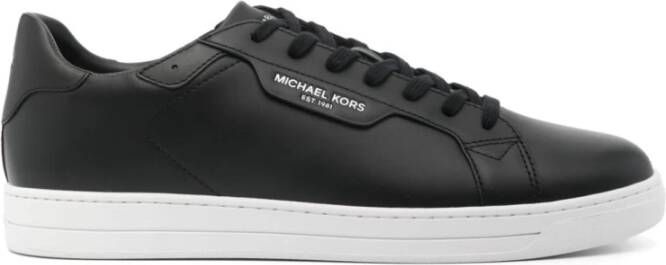 Michael Kors Zwarte leren sneakers amandel teen Black Heren