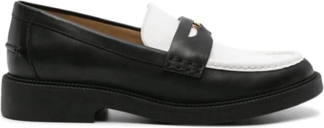 Michael Kors Zwarte leren sandalen met goudkleurige details Black Dames